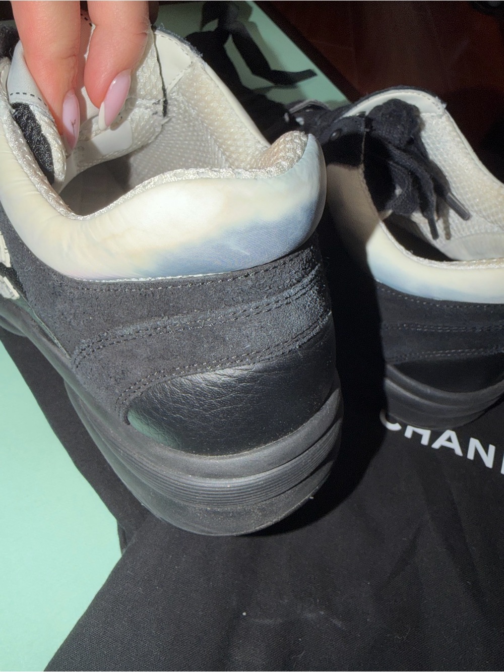 CHANEL Black White Sneakers - Picture 2 of 6